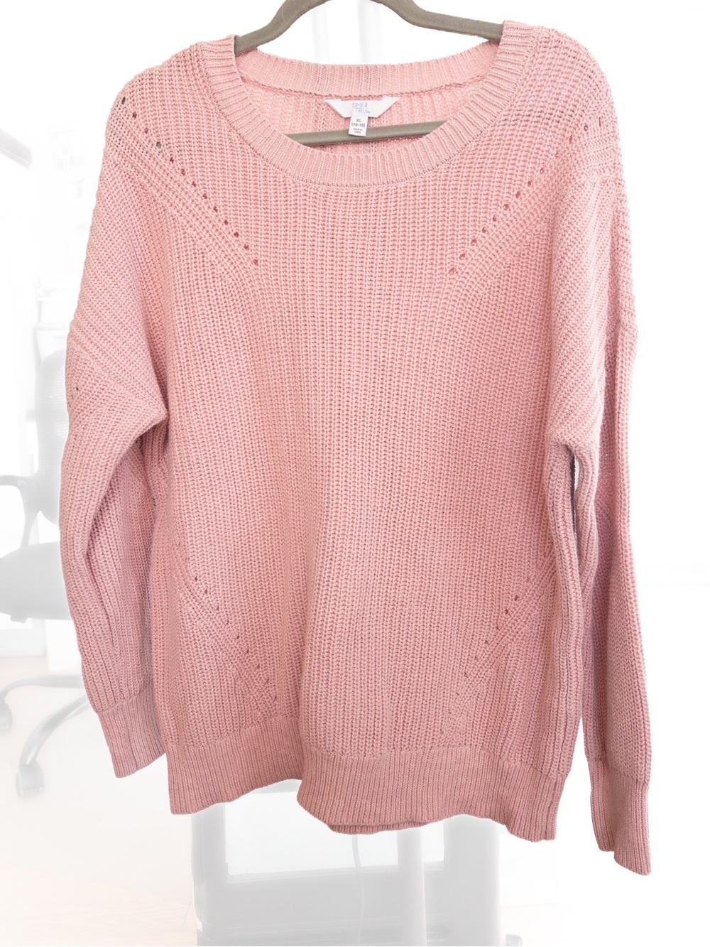 Time and Tru Soft Pink Crewneck Sweater Size XL